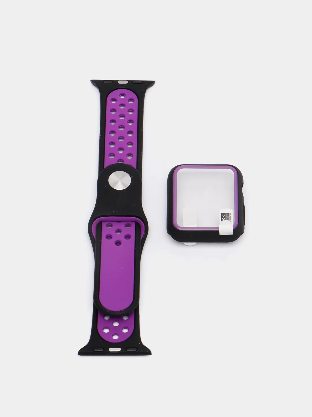 Пурпурный ремешок, бампер и стекло Apple Watch Classic 38 40 42 44 mm Series 1, 2, 3, 4, 5, 6, SE
