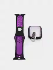Пурпурный ремешок, бампер и стекло Apple Watch Classic 38 40 42 44 mm Series 1, 2, 3, 4, 5, 6, SE