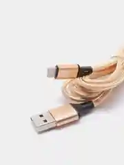 Золотой usb кабель для зарядки и передачи данных 2-х метровые(micro, type c, ios)