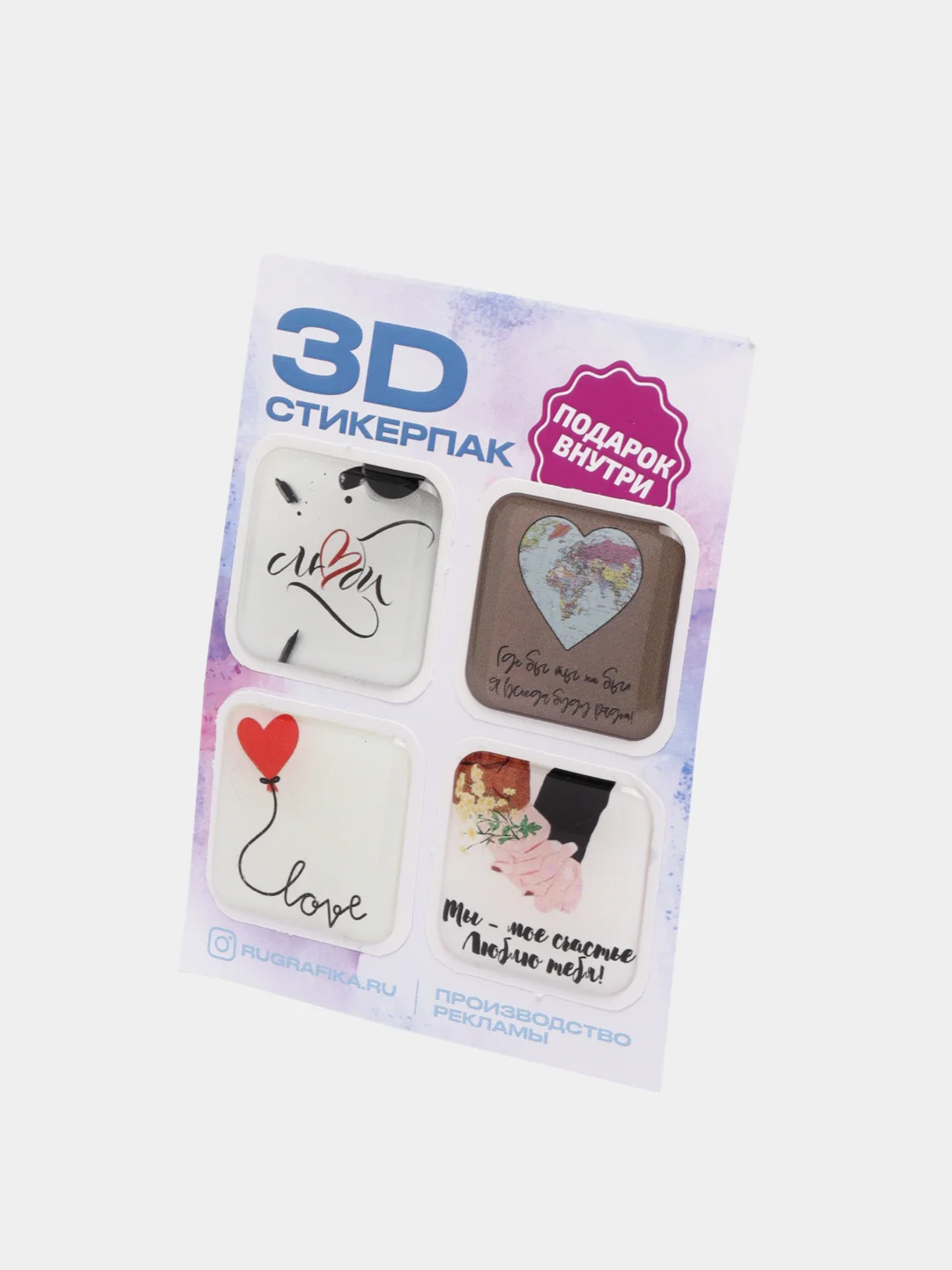 Красный 3d наклейка на телефон