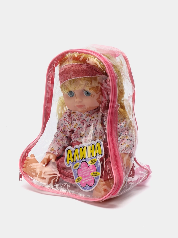 Кукла "Алина" озвученная, в рюкзачке