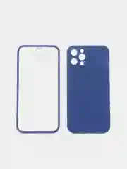 Темно-синий чехол Apple iPhone 12, 12 Pro, 12 Pro Max на 360 градусов с защитой экрана
