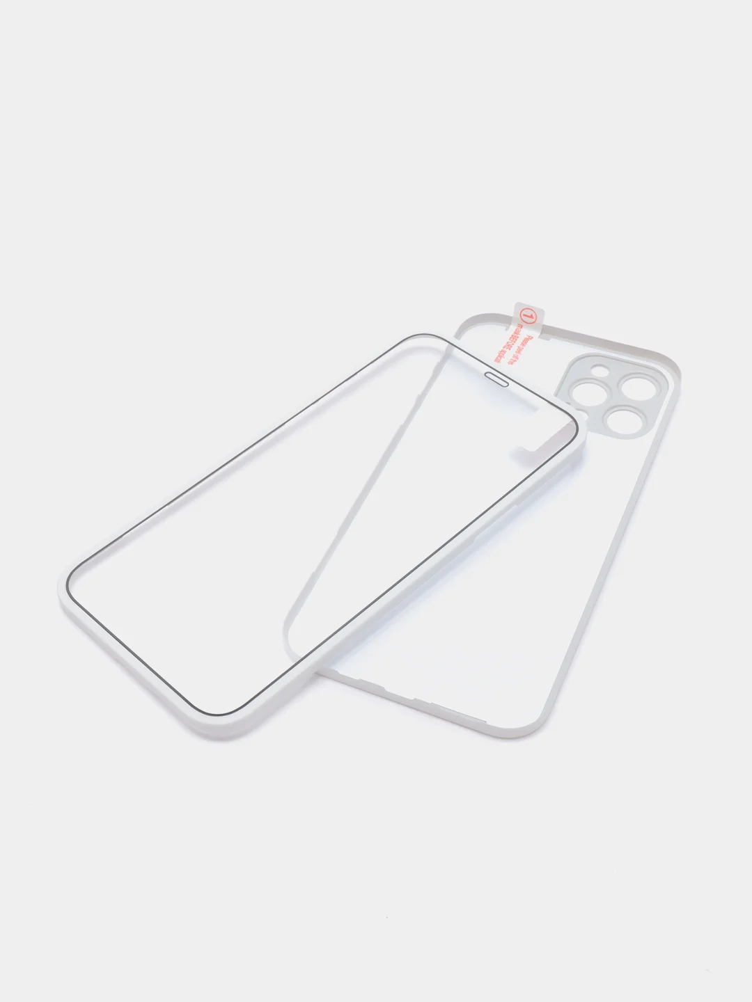Белый чехол Apple iPhone 12, 12 Pro, 12 Pro Max на 360 градусов с защитой экрана