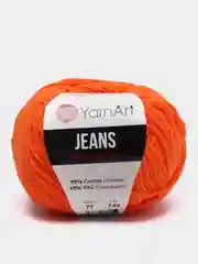 Оранжевый пряжа YarnART Jeans, 50 г-160 м, 55% хлопок-45% акрил