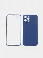 Темно-синий чехол Apple iPhone 12, 12 Pro, 12 Pro Max на 360 градусов с защитой экрана