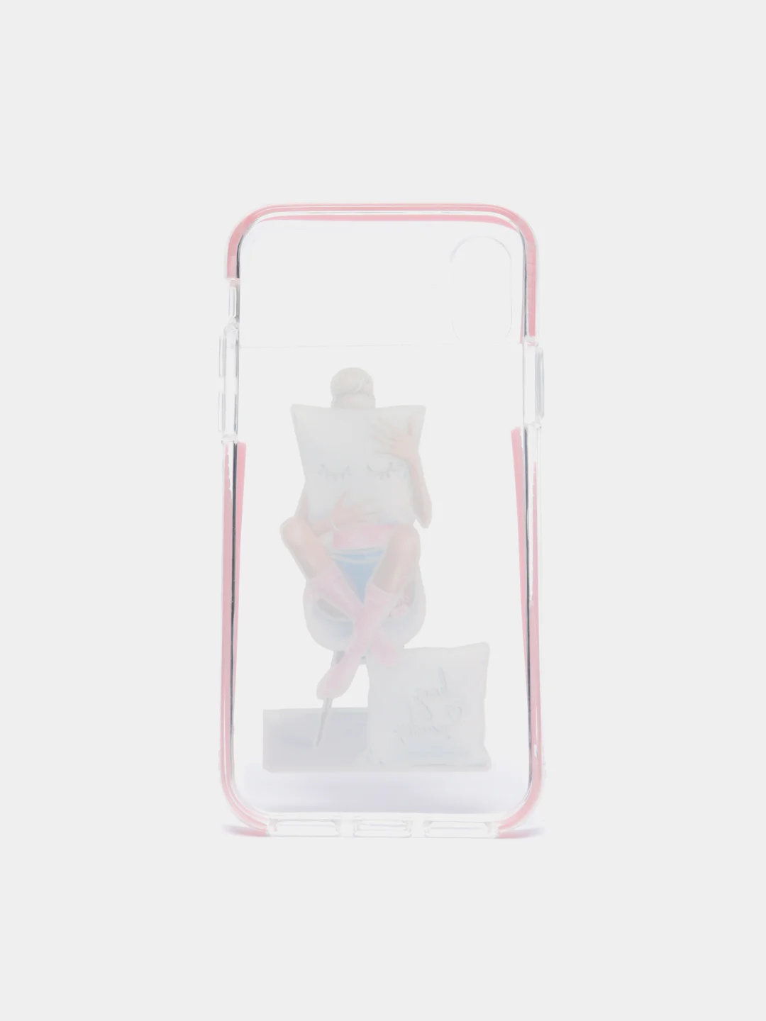 Бежевый меланж чехол Apple iPhone X / Xs прозрачный плотный с рисунком и цветной рамкой