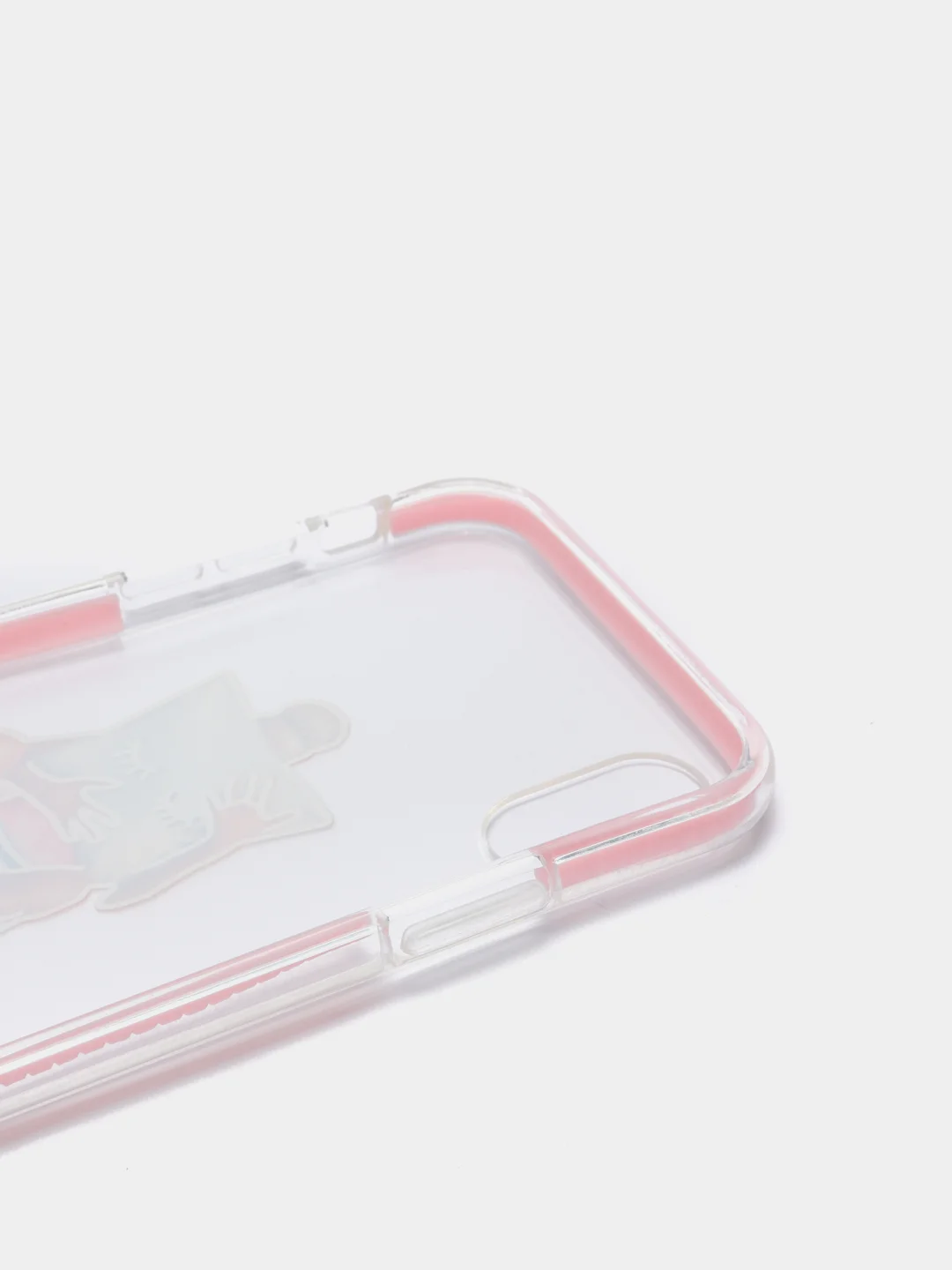 Бежевый меланж чехол Apple iPhone X / Xs прозрачный плотный с рисунком и цветной рамкой