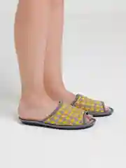 Желтый тапочки женские домашние "Вязанка" с открытым носом Soft Slippers, 3 цвета