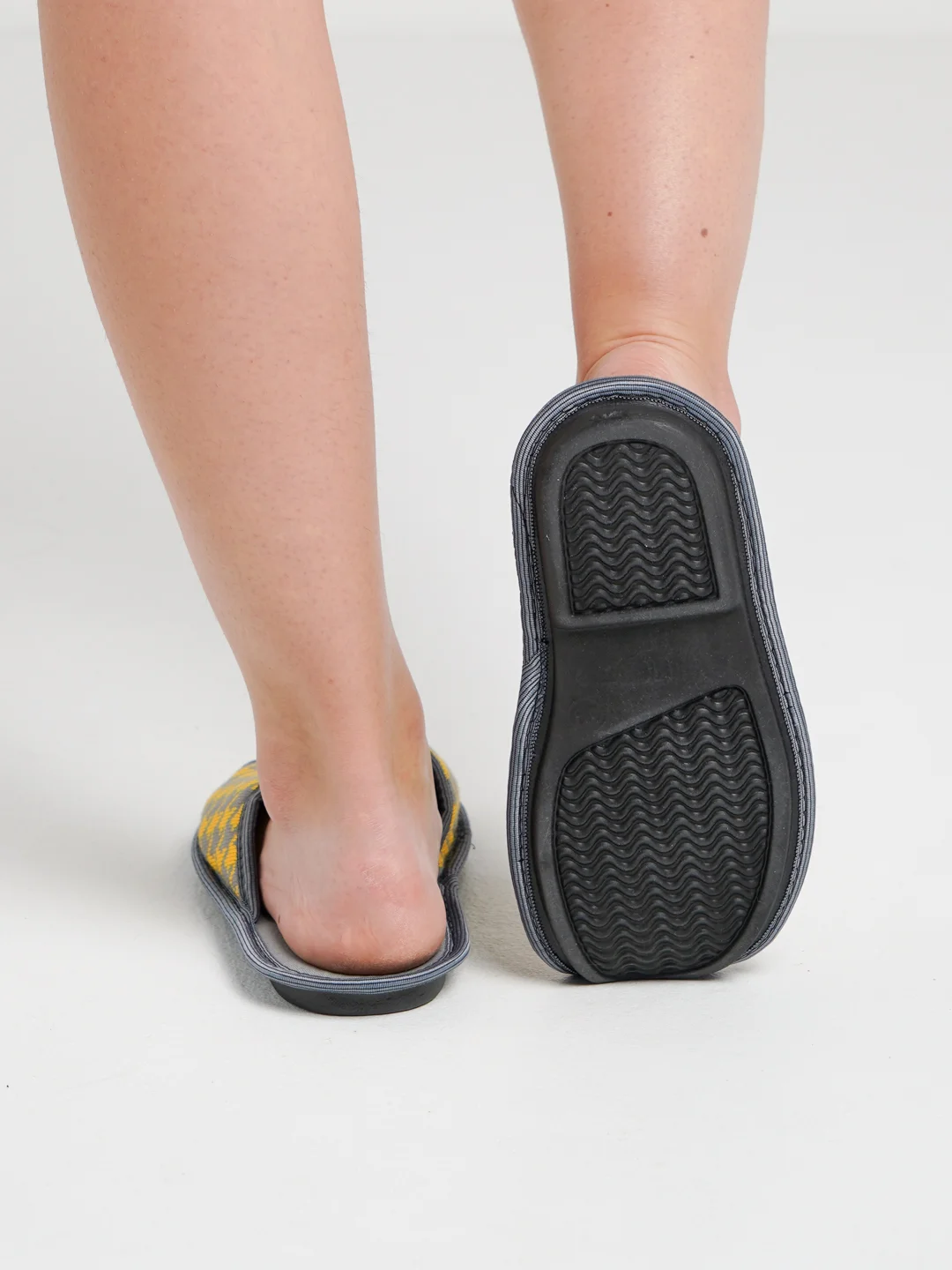Желтый тапочки женские домашние "Вязанка" с открытым носом Soft Slippers, 3 цвета