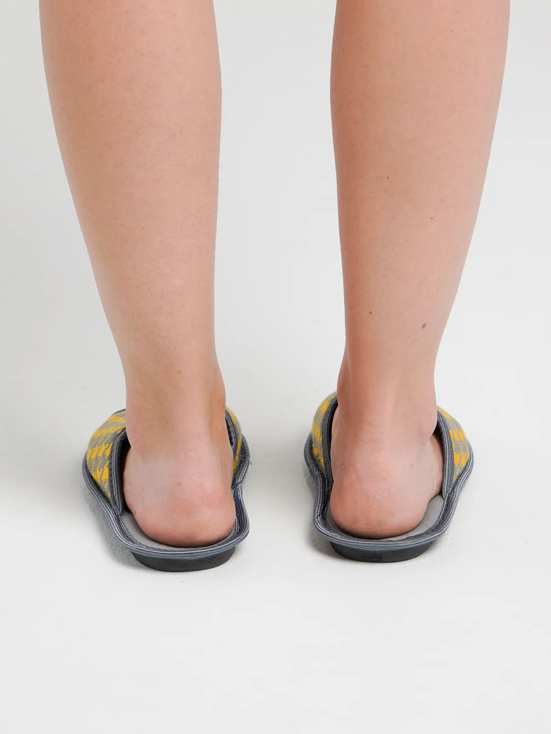 Желтый тапочки женские домашние "Вязанка" с открытым носом Soft Slippers, 3 цвета
