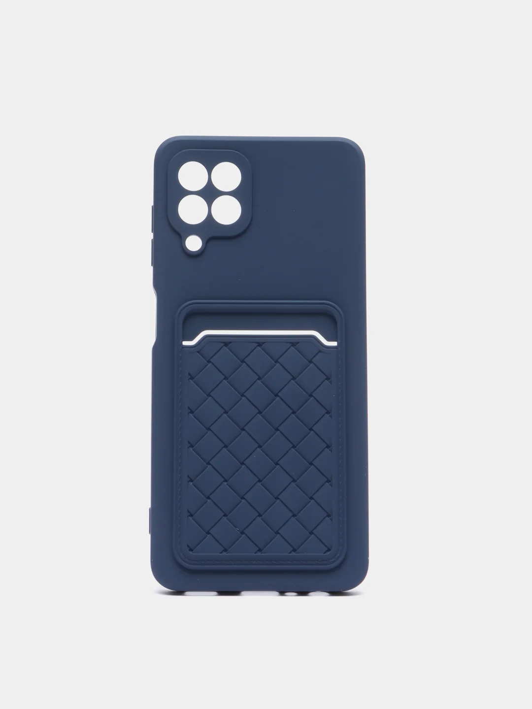 Синий чехол на Samsung Galaxy A22 M32 M22 A12 / M12 / A32 с карманом для карты и мягкой вставкой