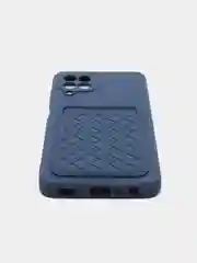 Синий чехол на Samsung Galaxy A22 M32 M22 A12 / M12 / A32 с карманом для карты и мягкой вставкой