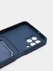 Синий чехол на Samsung Galaxy A22 M32 M22 A12 / M12 / A32 с карманом для карты и мягкой вставкой