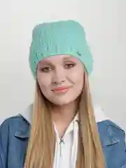 Мятный шапка женская однослойная шапка "Сакура"