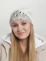 Белый шапка женская "Корона"