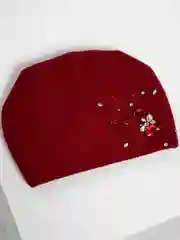 Алый шапка женская  с флисовой подкладкой "Дождь"