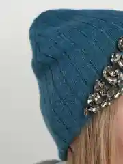 Бирюзовый шапка женская "Корона"