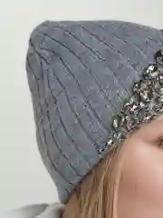 Серый шапка женская "Корона"