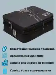 Синий меланж сумка органайзер для хранения проводов и аксессуаров