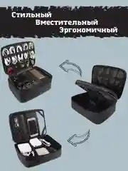 Синий меланж сумка органайзер для хранения проводов и аксессуаров