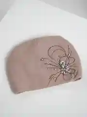 Конфетный шапка женская  с флисовой подкладкой "Дождь"