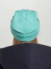 Мятный шапка женская  с флисовой подкладкой "Дождь"