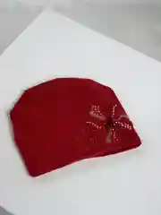 Красный шапка женская  с флисовой подкладкой "Дождь"