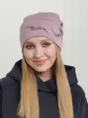 Конфетный шапка женская  с флисовой подкладкой Тропик