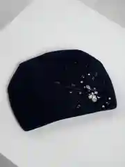Синий шапка женская  с флисовой подкладкой "Дождь"