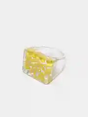 Желтый кольцо из смолы "Бисер и камушки"