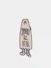 Значок на одежду с привидением  "Spooky all year", металлический