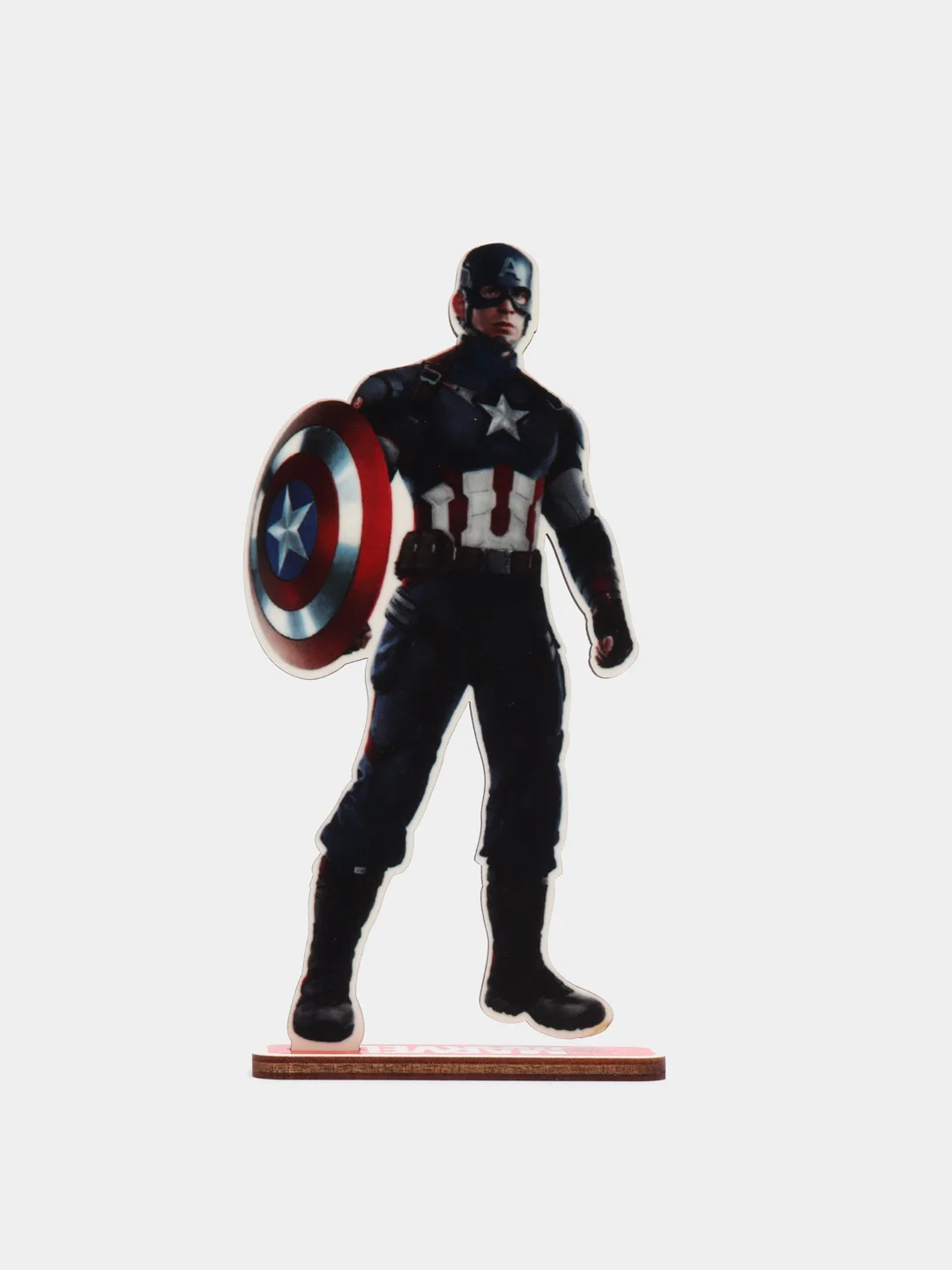 Деревянная фигурка по вселенной " MARVEL, Капитан Америка" светящаяся, 12 см