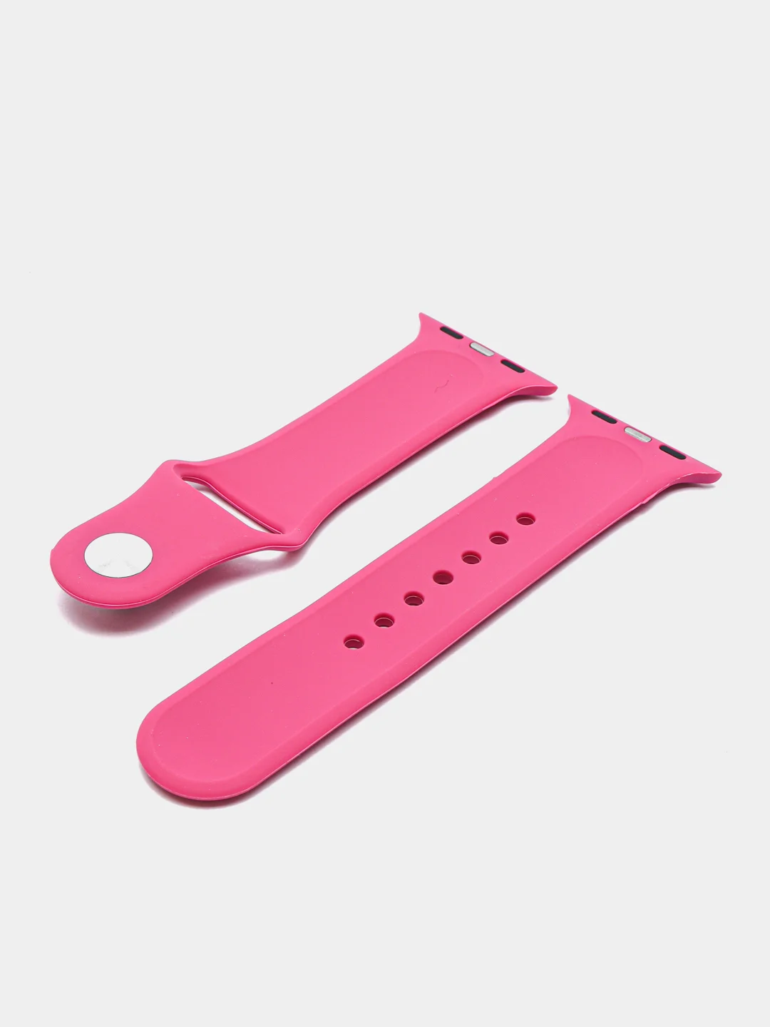 Фуксия силиконовый ремешок + защитная накладка со стеклом на корпус Apple Watch 38 mm