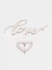 Серебряный топпер  #Т6 с надписью "Love" акриловый, ширина 10 см с сердечком