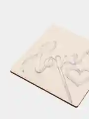 Серебряный топпер  #Т6 с надписью "Love" акриловый, ширина 10 см с сердечком