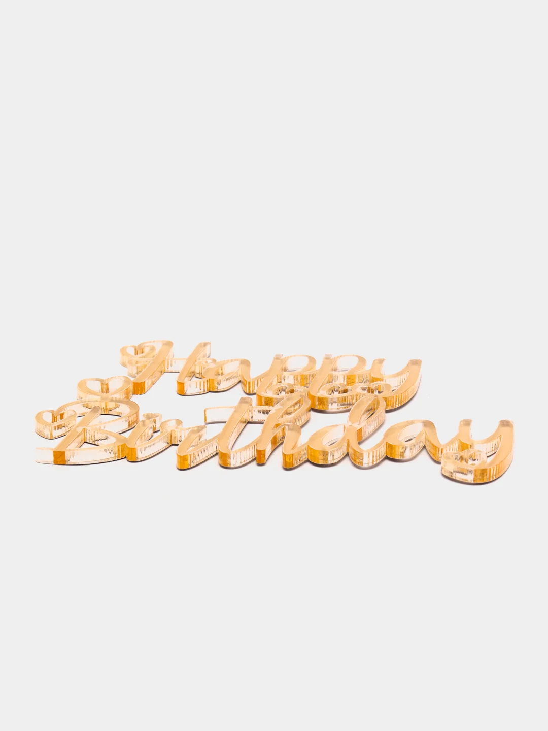 Золотой топпер #Т4 с надписью "Happy Birthday" из акрила