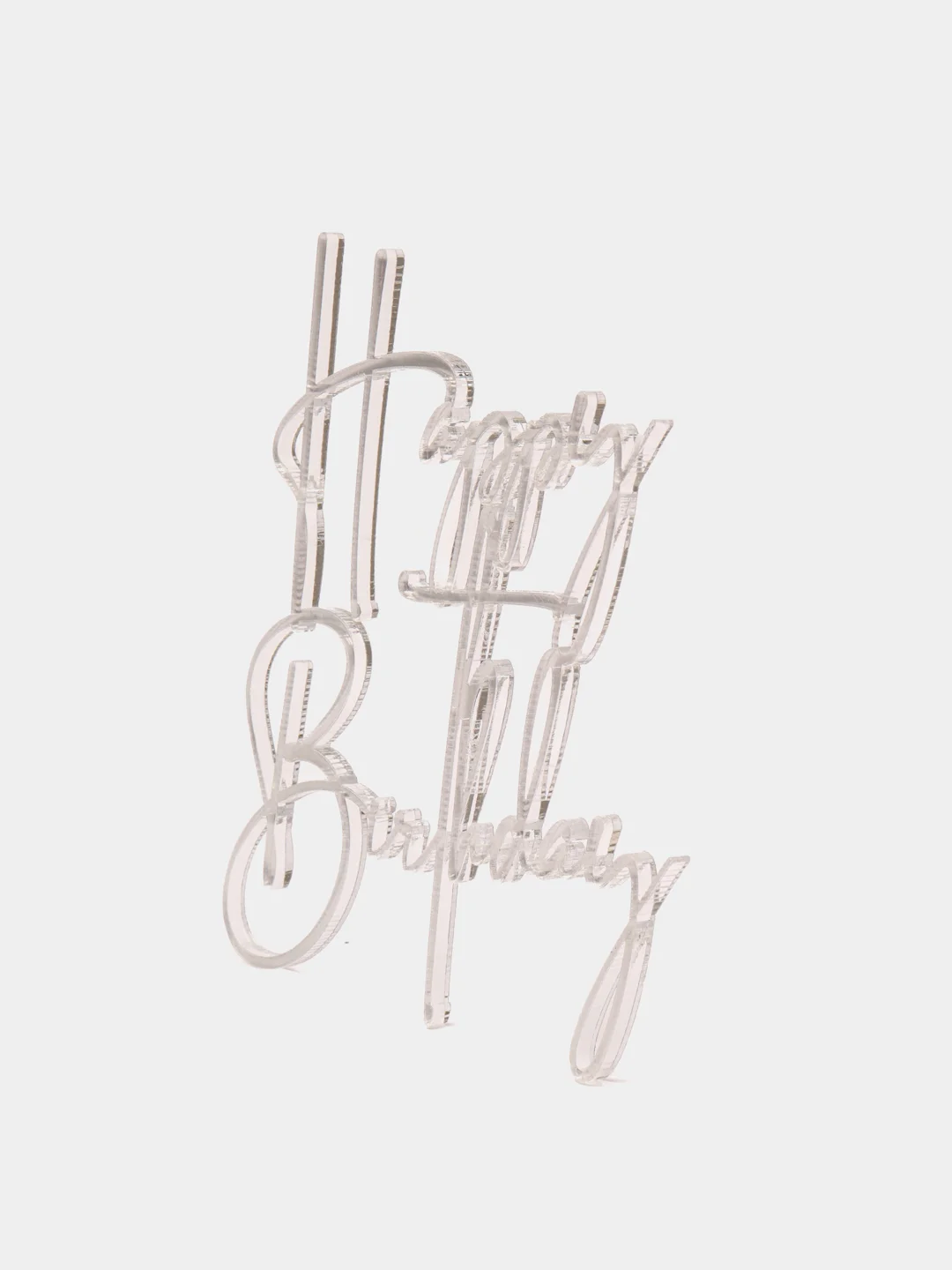 Золотой топпер #Т3 с надписью "Happy Birthday" из зеркального акрила