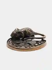 Кошельковый сувенир Мышка на подкове, цвет бронза