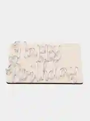 Серебряный топпер #Т4 с надписью "Happy Birthday" из акрила