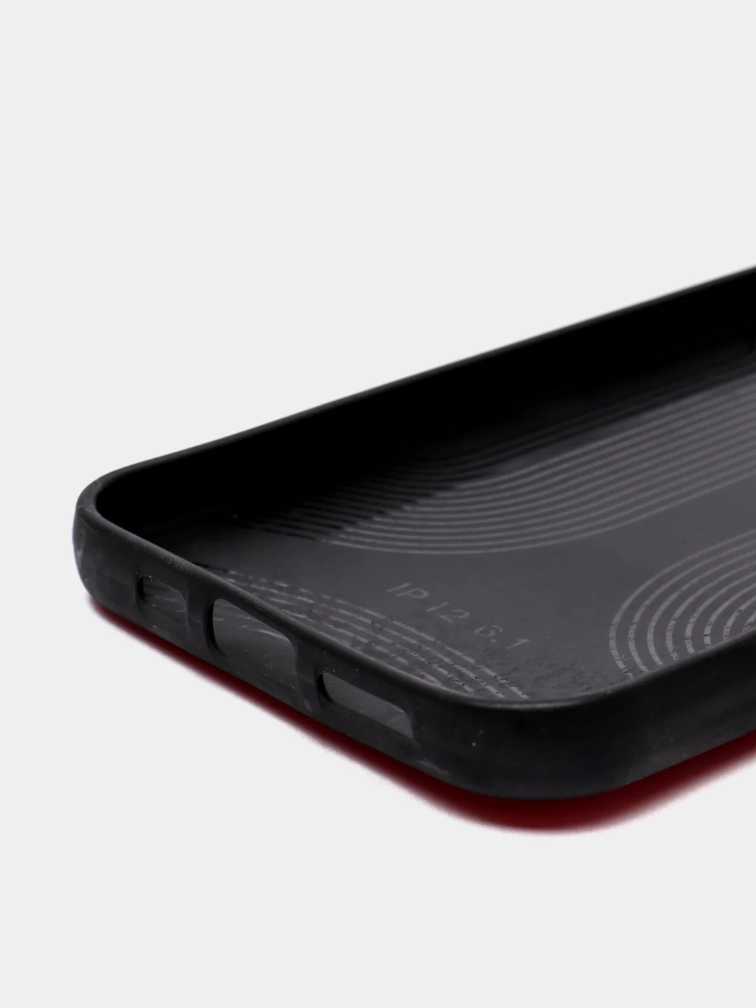 Красный чехол iPhone 12 Mini, 12 / 12 Pro, 12 Pro Max силиконовый "под кожу"