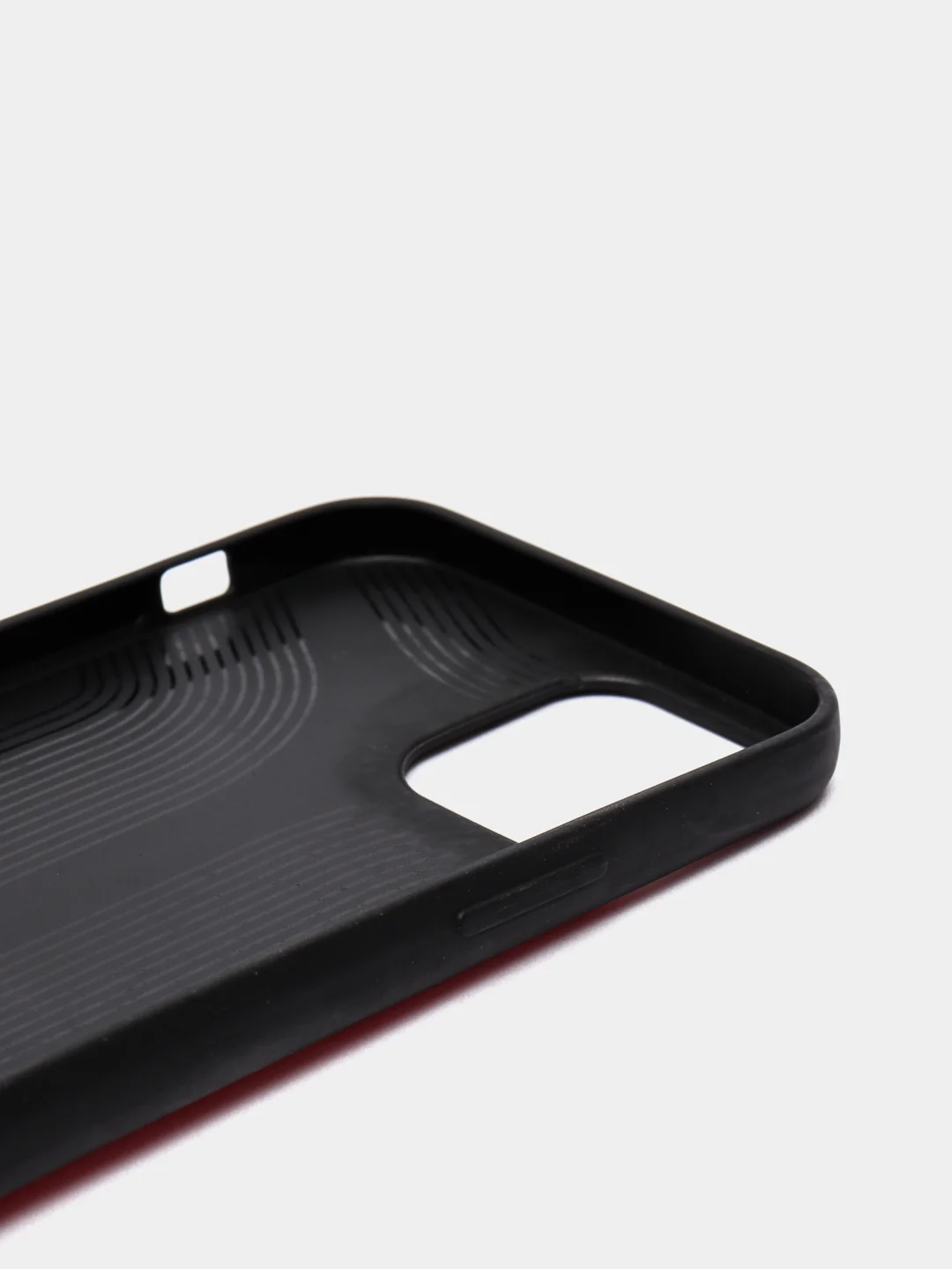 Красный чехол iPhone 12 Mini, 12 / 12 Pro, 12 Pro Max силиконовый "под кожу"