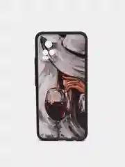 Бордовый чехол с ярким рисунком/принтом на Vivo V20 (Виво В20)