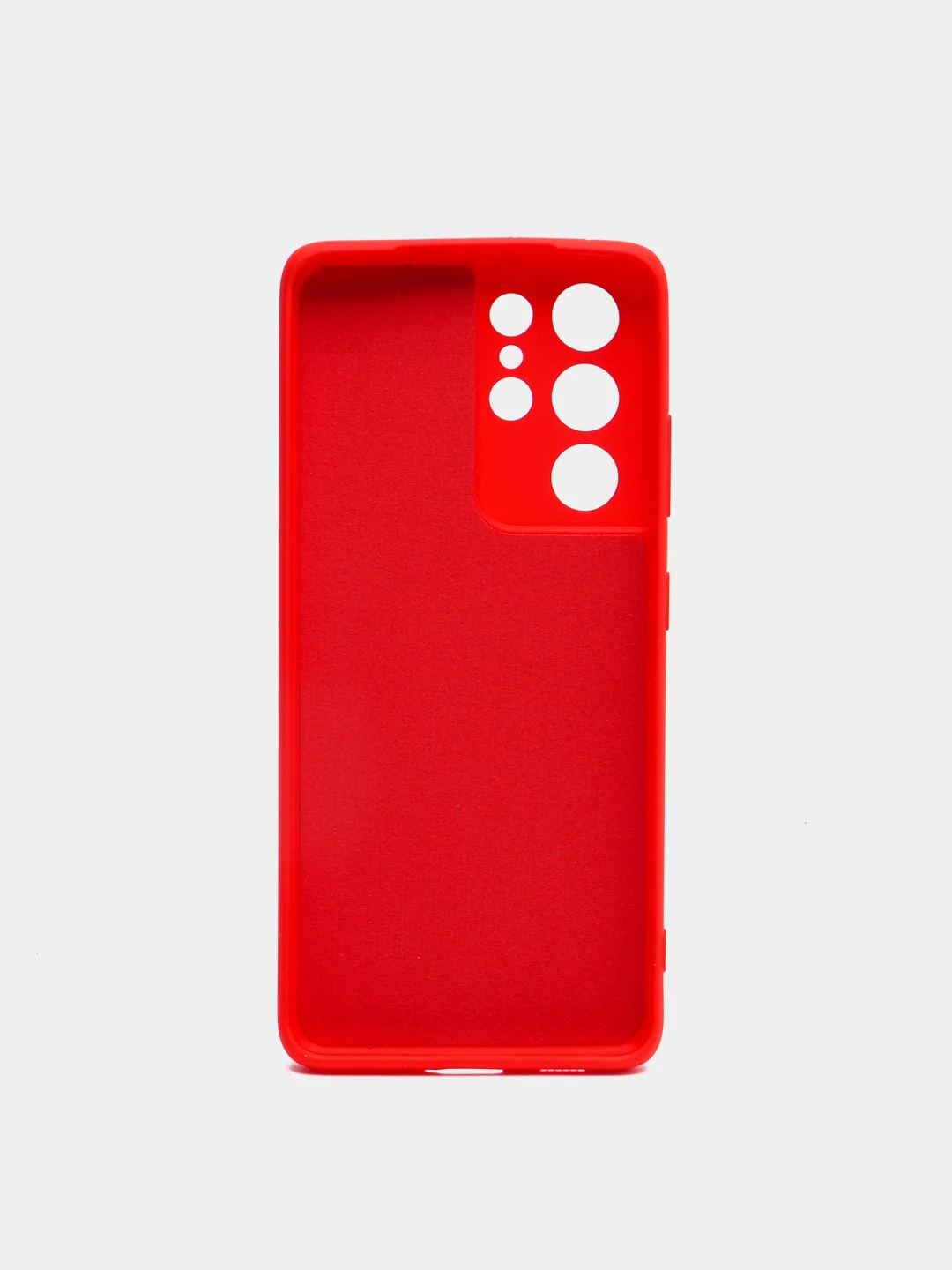 Красный чехол для Samsung S21 Ultra с защитой камеры и бархатом внутри