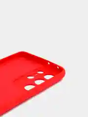 Красный чехол для Samsung S21 Ultra с защитой камеры и бархатом внутри