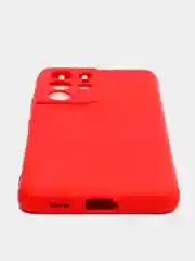 Красный чехол для Samsung S21 Ultra с защитой камеры и бархатом внутри