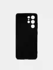 Черный чехол для Samsung S21 Ultra с защитой камеры и бархатом внутри