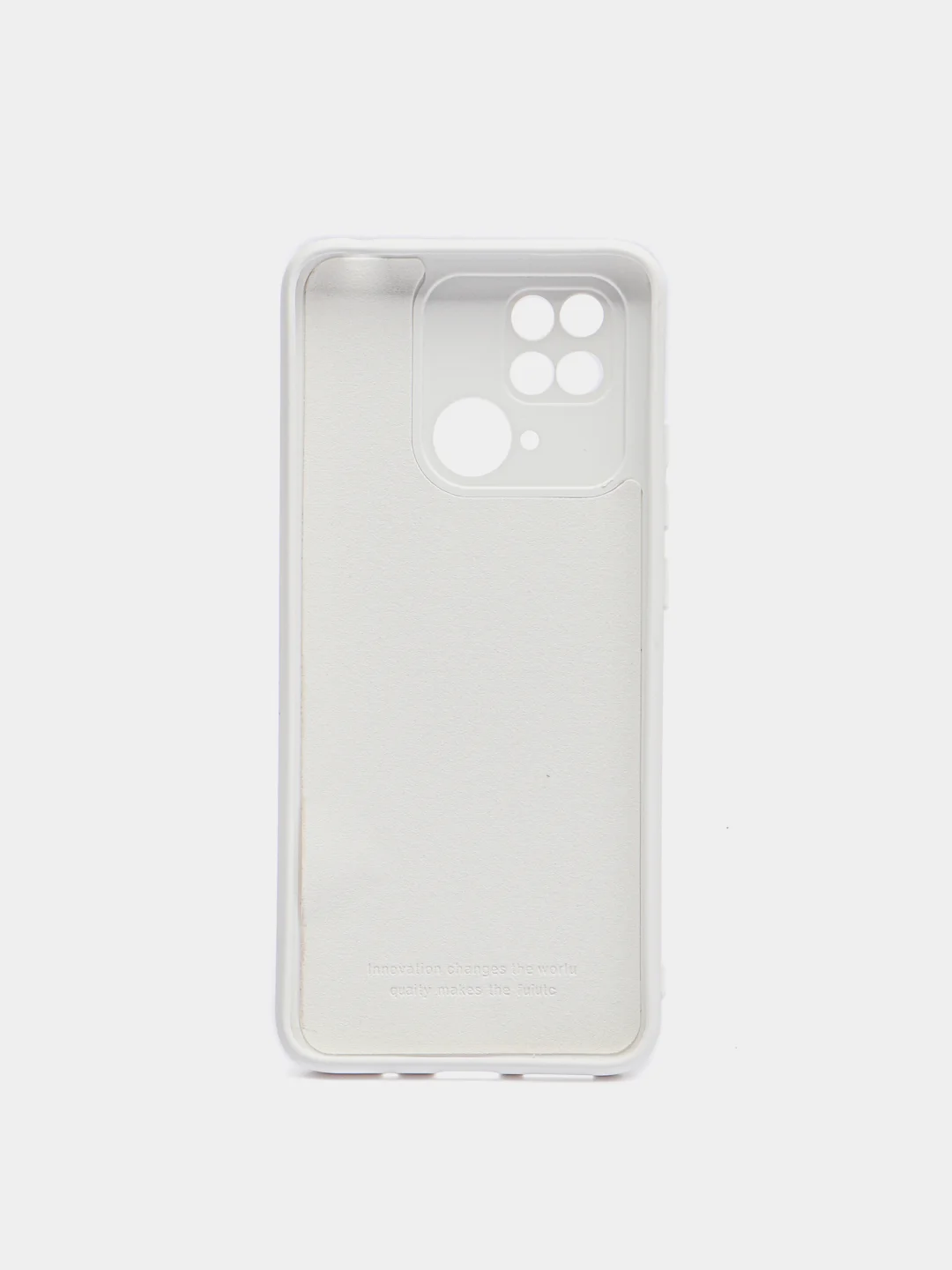 Белый чехол с защитой камеры и бархатом внутри REDMI 10C / POCO C40