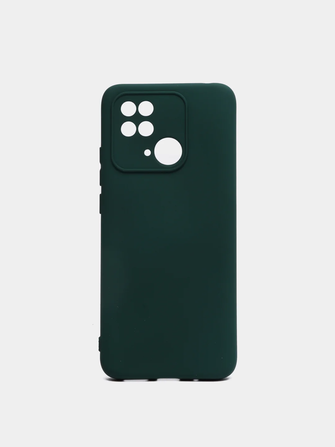 Тёмно-зелёный чехол с защитой камеры и бархатом внутри REDMI 10C / POCO C40