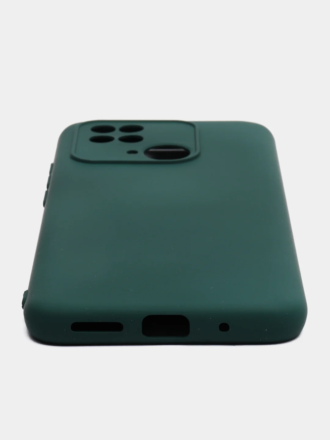 Тёмно-зелёный чехол с защитой камеры и бархатом внутри REDMI 10C / POCO C40