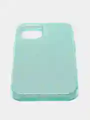 Бирюзовый чехол блестящий, накладка c блестками iPhone 12